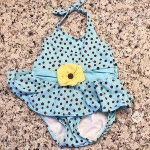 🎉 5/$15 Gymboree Blue/brown polka dot swim suit